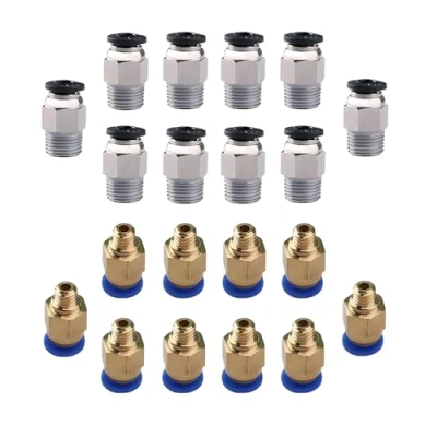 Imagen de CESFONJER PC4 M6 Neumático Air Straight Quick Fitting (Pack de 10 piezas), M10 para Push E3D V6 Connector Extrusora 3D Printer