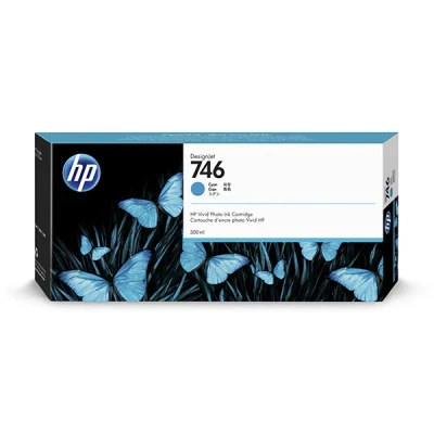 Imagen de HP 746 P2V80A Cian, Cartucho de Tinta Original DesignJet, 300 ml, para Impresoras DesignJet Serie Z6+ y Z9+