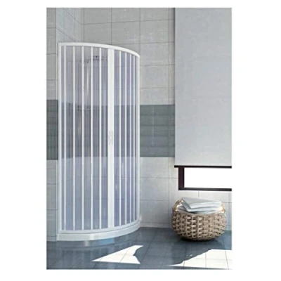 Imagen de Mampara de Ducha 80x80 CM Semicircular PVC mod. Scorpione con apertura Central