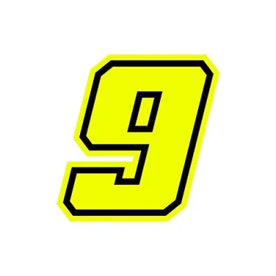 Imagen de 4R Quattroerre.it 13389 Número Racing 9 Moto GP, Amarillo Neón, 10 x cm
