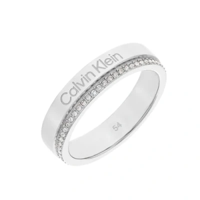Imagen de Calvin Klein Minimal Linear Anillo silvercoloured, Mujer, Talla: 52, Silver coloured