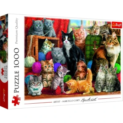 Imagen de Trefl reuniones 1000 Piezas, hogar, Encuentro, Gatos, Rompecabezas DIY, Pasatiempo Creativo, Regalo, Diversión, clásicos para Adultos y niños a Partir de 12 años Puzzle, Color felino, katzentreffen