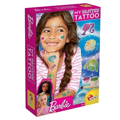 Imagen de Lisciani BARBIE Mis Tatuajes Scientillants Efemérides Juego Creativo Pegatinas, Polvo, Gemas Ahésivas Para Chicas a Partir de 5 Años