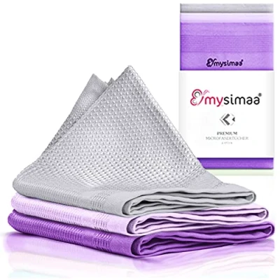 Imagen de mysimaa® Paños de Limpieza Microfibra Profesional sin Productos para el hogar, Coche, la Oficina y Ventanas, Espejos, Cristal (Nature)