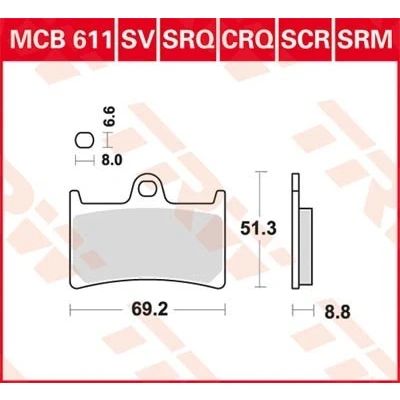 Imagen de TRW Sinter Street MCB611SV Juego de pastillas freno