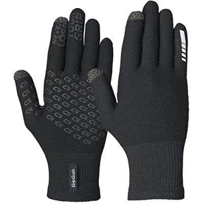 Imagen de GripGrab Guantes de Ciclismo Invierno Primavera Merino II Sotoguantes Largos Punto Antideslizantes Táctiles