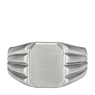 Imagen de Fossil Anillo para hombre All Stacked Up Stainless Steel Signet Ring, JF04467040
