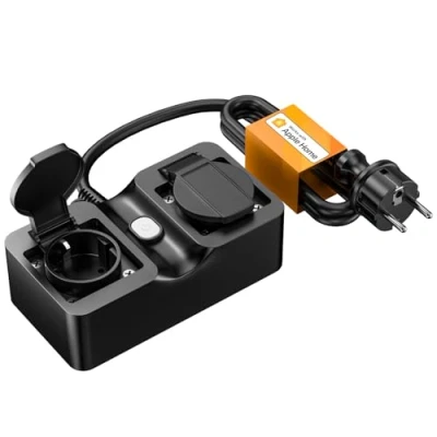 Imagen de Enchufe Inteligente con 2 Tomas, Exterior Impermeable. App Control. Función de Temporizador. Compatible Apple HomeKit Siri, Alexa y Google Home. Refoss