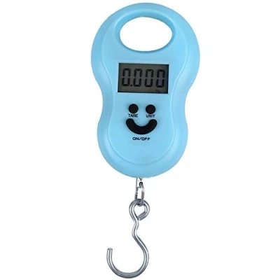 Imagen de Meichoon Báscula Digital para Equipaje Escala de Peso Electrónica Protable 110lb / 50kg Home Farm Factory Hunting Outdoor con Función Tara Azul C41
