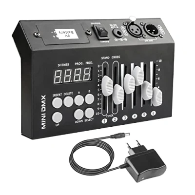 Imagen de Controlador Dmx 54 Canales Dmx512 Se Puede Usar 9V Batería Luces Discoteca, Mezcladores de iluminación Mesa Consola, Portable Console Controller Control Board