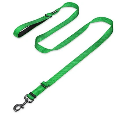 Imagen de Premium actualizado Ajustable Entre 110CM y 180CM Correa Larga con asa Acolchada cómoda de Nylon Resistente para Perros Grandes, medianos (Ajustable Grande L, Verde Lima)