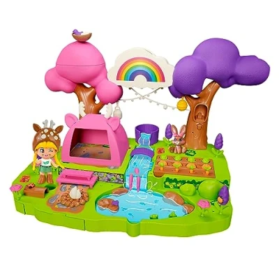 Imagen de PIN y PON Pinypon Bosque Mágico, playset Juego de Naturaleza, con sorpresas mágicas, Animales Accesorios, Incluye 1 Figura Pinypon, para niños niñas Desde 4 años, Famosa (PNY46000)