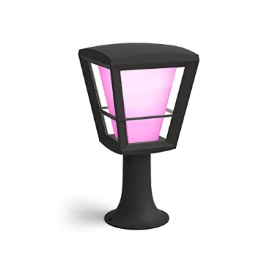 Imagen de Philips Hue Econic Pedestal o sobremuro LED inteligente negro, luz blanca y de colores, compatible con Amazon Alexa, Apple HomeKit Google Assistant