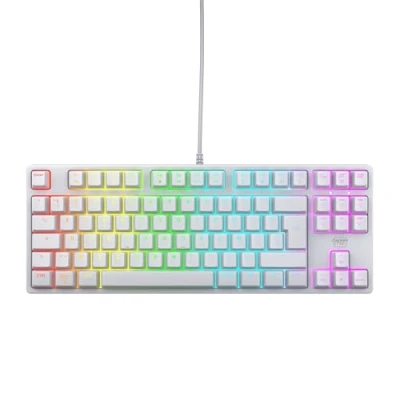 Imagen de CHERRY XTRFY K4V2 TKL, Teclado Gaming con Cable sin Bloque Numérico, Disposición Francia (AZERTY), Iluminación RGB, Switches Mecánicos MX2A RED, Blanco