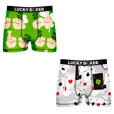 Imagen de Lucky Boxer 2 Calzoncillos Color Verde y Gris para Hombre, Pack 2pcs PK2343, XXL