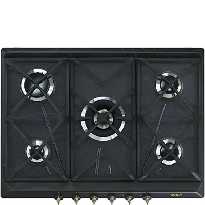 Imagen de SMEG SRV876AOGH, Placa de gas COLONIAL, Anthracite (brass knobs)