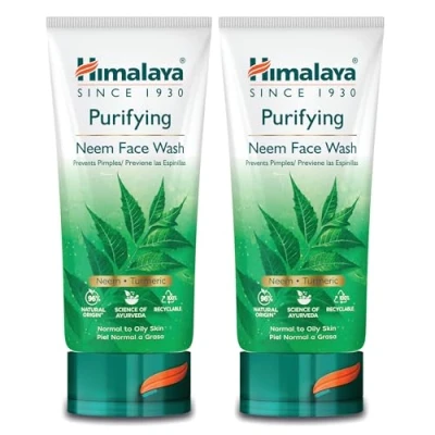 Imagen de HIMALAYA HERBALS Gel purificante de Lavado cara Neem Limpia profundamente los poros y el acné facial a base hierbas 150g (2 Pack Purifying Face Wash Gel)