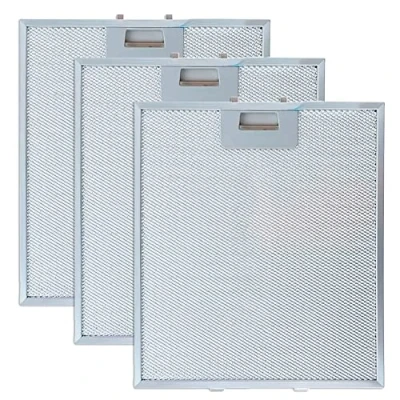 Imagen de Pack 3 Filtros Metálicos para Campana Extractora de Cocina KE0001781 Compatible con Campanas Fagor, Edesa, Aspes, Balay 30,5x26,8cm Color Plateado