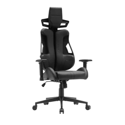 Imagen de MARSGAMING MGC ELITE, Silla Gaming Ergonómica, Respaldo Flexible Adaptativo, Reposabrazos Ajustables 2D, Asiento Reclinable, Acabado Cuero PU, de Oficina con Ruedas XL, Pistón Gas Clase 4, Negro