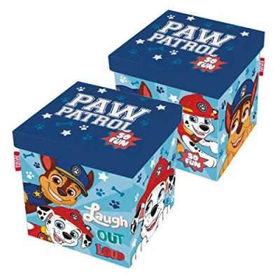 Imagen de ARDITEX Caja con Tapa Patrulla Canina, Cubo de Tela Guardatodo para Ropa, Libros, Juguetes, Pelotas, y Asiento Infantil Sentarse 30 x cm