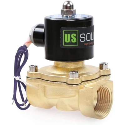 Imagen de U.S. Solid 12V DC 1&quot; G Válvula de solenoide eléctrica Latón Normalmente Cerrado Solenoid Valve Impulsado Directamente para Agua Aire Aceite Diesel Viton Material del sello