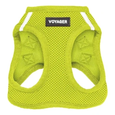 Imagen de Best Pet Supplies arnés Voyager Step in Air Hecho de Malla para Todo Tipo Clima, Chaleco Perros pequeños y medianos, Verde Lima (Borde a Juego), XXXS (Pecho: 9.5 10.5 Pulgadas,