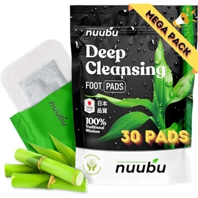 Imagen de Nuubu Parches Detox Para Pies (30 unidad). Cleansing Foot Pads, Desintoxicantes Eliminar Toxinas, Patches con Vinagre de Bambú