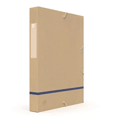 Imagen de Oxford Touareg Caja de clasificación con goma elástica, cubierta tarjeta reciclada, Colores surtidos, 24 x 32 cm, lomo 40 mm, 1 unidad