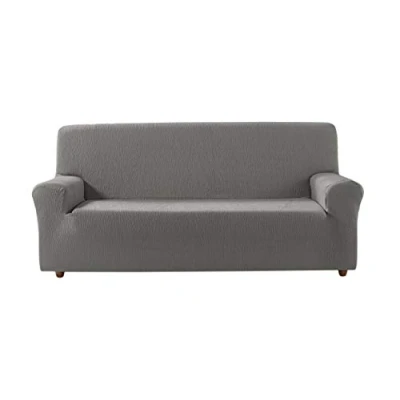 Imagen de Estoralis Beta Funda Sofá de Diseño Moderno Tejido Elastico Gris Perla para 4 Plazas 220 a 260 cm. Protector Adaptable Todo Tipo sofás
