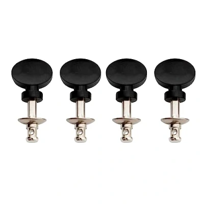 Imagen de Musiclily Clavijas de Afinación Clavijero Repuesto para Ukelele, Cromo con Botón Negro(4 piezas)