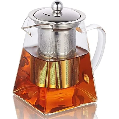 Imagen de Lodokdre Tarro con infusor extraíble y , teteras de cristal para té suelto, colador 750 ml