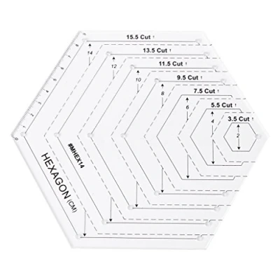 Imagen de XUNXI Regla de Costura, Acolchado Hexagonal Patchwork Plantilla plástico Herramientas Costura DIY útiles