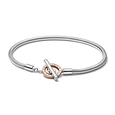 Imagen de Pandora Signature Mujeres Brazalete Baño de oro rosa 14 quilates 582309C00 18