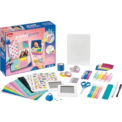 Imagen de Maped Creativ Kit de Scrapbooking Infantil, Set Completo con Más 50 Accesorios para Decorar Cuaderno y Marcos Fotos, Incluye Pegatinas Rotuladores Tijeras, A partir 7 Años