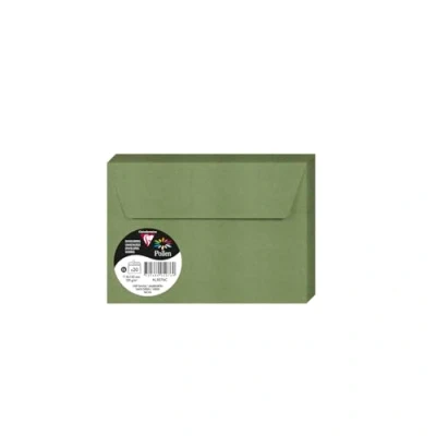 Imagen de Clairefontaine 5076C Paquete de 20 sobres autoadhesivos Tamaño C6 11,4 x 16,2 cm 120 g/m² Color verde salvia Invitación para eventos y correspondencia Gama Polen Papel premium liso