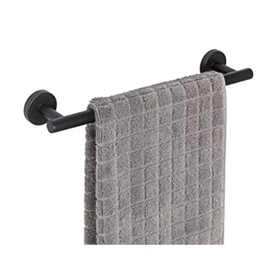 Imagen de Wenko Toallero de Barra Bosio, Color Mate/Negro, Acero Inoxidable, 40 x 5,5 7 cm, 1 Vara