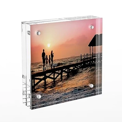 Imagen de Sezanrpt marco de fotos acrílico 7,5 x cm, para cm o 5 doble cara transparente grueso escritorio, soporte pequeños consejos