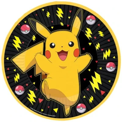 Imagen de amscan 9917104 66 Platos de papel para fiesta cumpleaños Pokémon niños, paquete 8