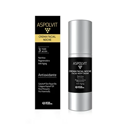 Imagen de ASPOLVIT Crema antiedad facial de noche con colágeno y rosa mosqueta. Triple acción: nutritiva, regeneradora anti aging 30 ml