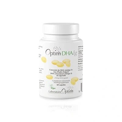 Imagen de Omega 3 Vegano DHA Aceite de Algas microlagas Sostenible 250mg por perla Suplemento 60 Cápsulas Optim DHAlg
