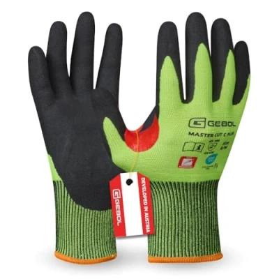 Imagen de Gebol Guantes de trabajo para protección contra cortes L, talla XXL (11), amarillo neón, Master Cut C Plus 1 par