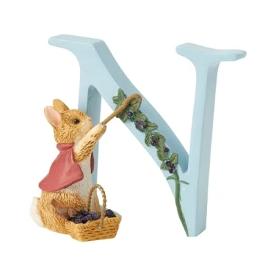 Imagen de Peter Rabbit, Figura de conejita y letra &quot;N&quot;, Home Deco, Enesco