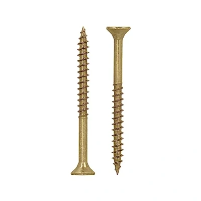 Imagen de HELPMATE Tornillos universales de cabeza avellanada 5.0 x 60 amarillo pasivado Paquete 200 para madera con accionamiento en T e rosca parcial aglomerado uso