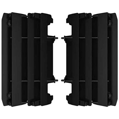 Imagen de POLISPORT 8985500003 Juego de protectores radiador fabricado en polipropileno resistente y duradero sin herrajes compatible con motocicletas Yamaha color negro