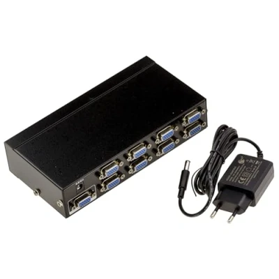 Imagen de KALEA INFORMATIQUE Divisor de vídeo VGA tipo splitter que duplica forma idéntica 1 fuente entrada en 8 salidas simultáneas. Ancho banda 350 MHz