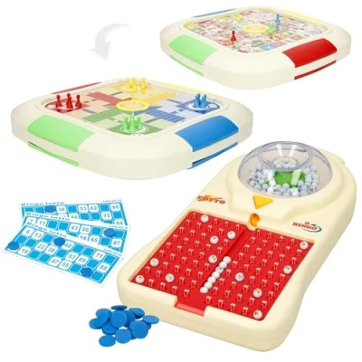 Imagen de ColorBaby Set 3 Juegos de Mesa, Bingo electrónico, Parchís, El Juego la oca, Completo con tableros y fichas, para más 2 Jugadores, Juguetes niños 5 años (47945)