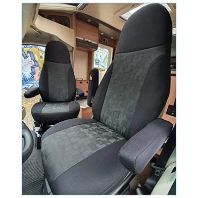 Imagen de BREMER SITZBEZÜGE Fundas de Asiento compatibles con Autocaravana, Conductor y copiloto, número Color: 821 (Negro)