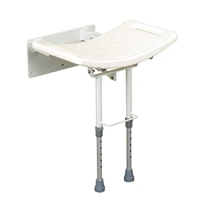 Imagen de Patterson Medical Asiento de ducha contorneado con patas, se instala en la pared
