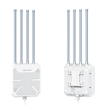 Imagen de WAVLINK Punto de acceso al aire libre WiFi6, Long Range Outdoor WiFi, Dual Band 2.4G+5G AX3000 Mesh Extender con PoE/4x8dBi High gain antenas/IP67 Wetterschutzgehäuse / Signal Booster Amplifier