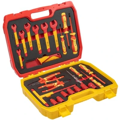 Imagen de Högert Technik Juego de herramientas aislado 1000 V, 25 piezas electricista práctico maletín plástico